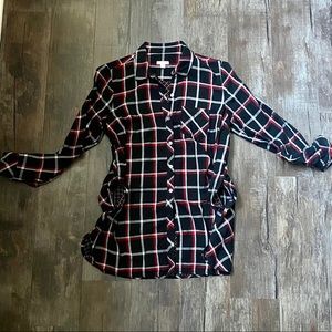 J. Jill Plaid button down Tunic Small Petite